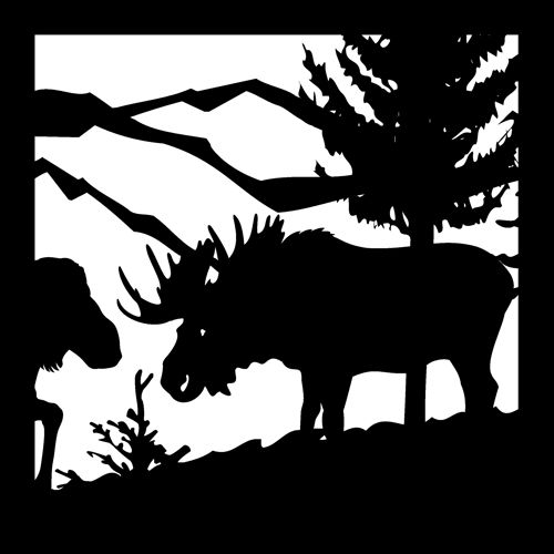 طرح گاو گوزن گاو کوه‌ها cnc پلاسما - bull moose cow mountains cnc plasma - برای دستگاه CNC چوب و لیزر (سی ان سی)