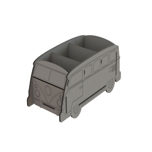 طرح میز سازمان دهنده اتوبوس ساخته شده از چوب پوشش - bus organizer made of wood ve - برای دستگاه CNC چوب و لیزر (سی ان سی)