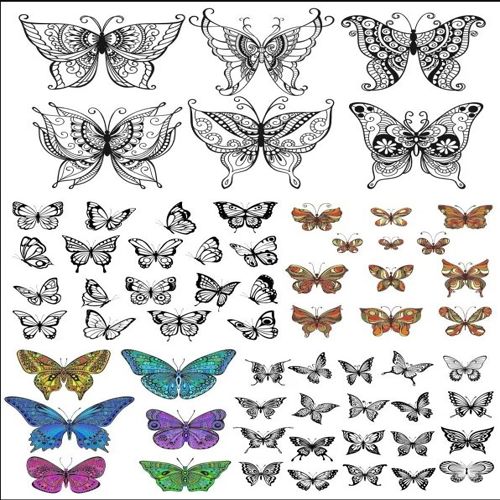 طرح butterflies-set-for-laser-cut-ve