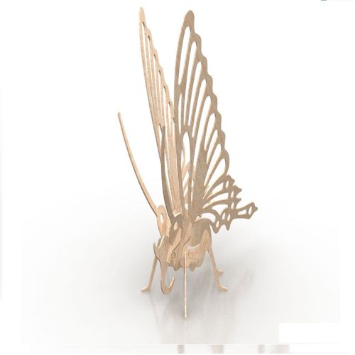طرح پازل چوبی سه بعدی پروانه میلی‌متری - butterfly 3d wooden puzzle 1 5mm - برای دستگاه CNC چوب و لیزر (سی ان سی)