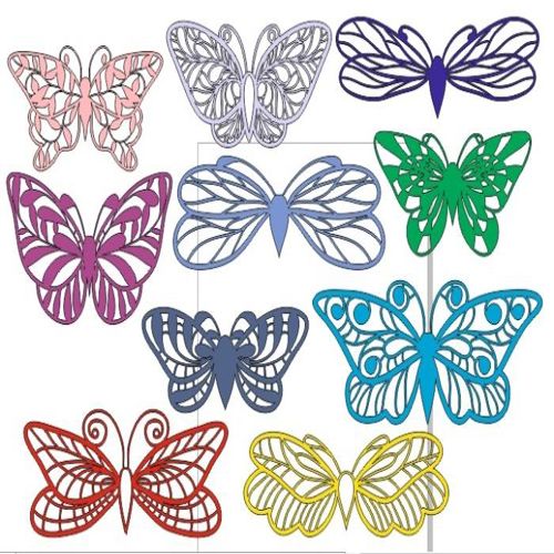 طرح‌های پروانه‌ای برای برش لیزری - butterfly layouts for laser cut - برای دستگاه CNC چوب و لیزر (سی ان سی)