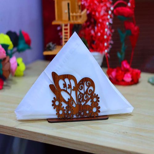 طرح قالب جای دستمال پروانه‌ای میلی‌متری برش لیزری - butterfly napkin holder template 3mm laser cutting ve - برای دستگاه CNC چوب و لیزر (سی ان سی)