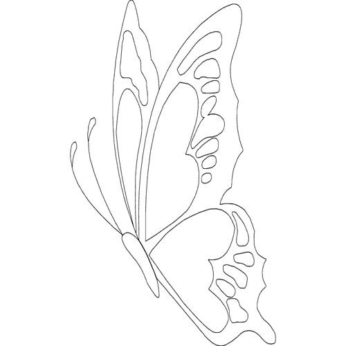 طرح پروانه برچسب - butterfly sketch sticker - برای دستگاه CNC چوب و لیزر (سی ان سی)