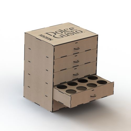 طرح وکتور آماده برش جعبه کپسول قهوه برای دستگاه CNC چوب و لیزر ( سی ان سی )