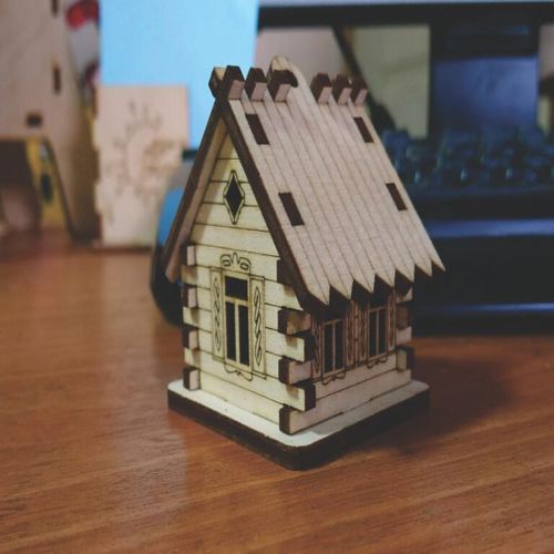 طرح کلبه کانادایی برای برش لیزری - canadian hut for laser cut - برای دستگاه CNC چوب و لیزر (سی ان سی)