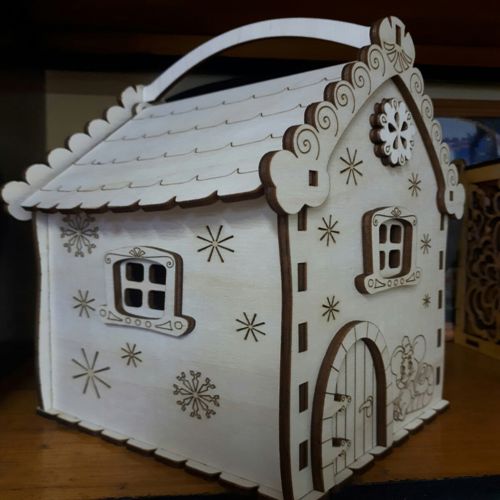 طرح خانه موش جعبه شکلاتی برای برش لیزری - candy box mouse house for laser cut ve - برای دستگاه CNC چوب و لیزر (سی ان سی)