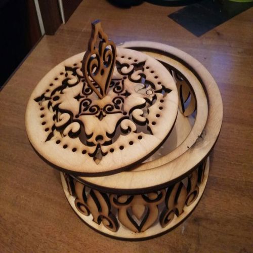 طرح جعبه شکلاتی با درب برای برش لیزری - candy box with lid for laser cut - برای دستگاه CNC چوب و لیزر (سی ان سی)