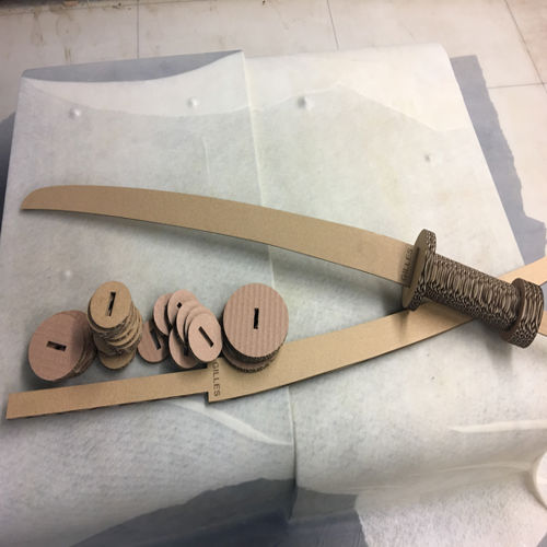طرح شمشیر سامورایی مقوایی برای برش لیزری - cardboard samurai sword for laser cut - برای دستگاه CNC چوب و لیزر (سی ان سی)
