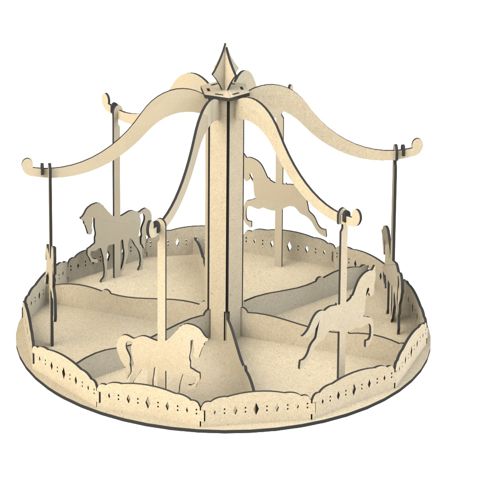 طرح قالب چرخ فلکی برای برش لیزری - carousel template for laser cut ve - برای دستگاه CNC چوب و لیزر (سی ان سی)