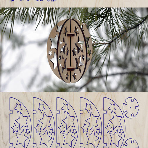 طرح کارتونوس کریسمس درخت تزئینات ستاره - cartonus christmas tree ornament stars - برای دستگاه CNC چوب و لیزر (سی ان سی)