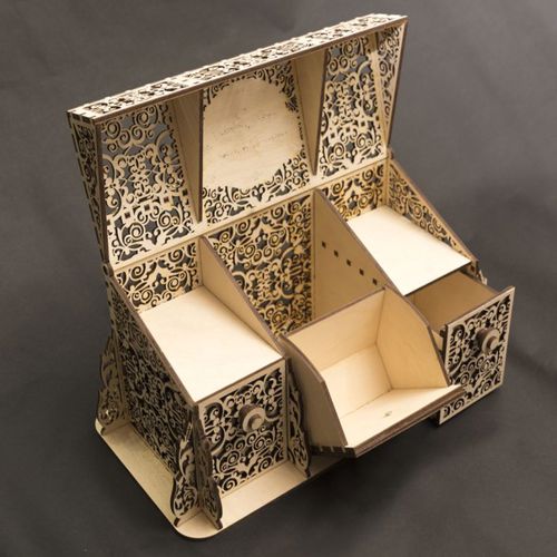 طرح جعبه حکاکی شده برای برش لیزری - carved box for laser cutting ve - برای دستگاه CNC چوب و لیزر (سی ان سی)