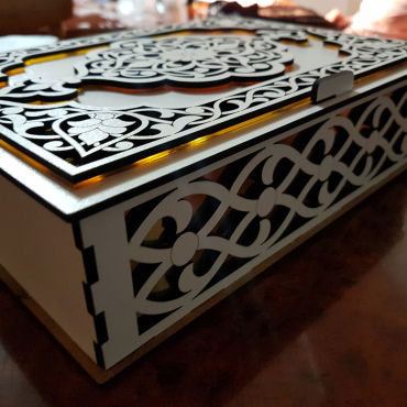 طرح جعبه حک شده برای برش لیزری - carved box layout for laser cut ve - برای دستگاه CNC چوب و لیزر (سی ان سی)