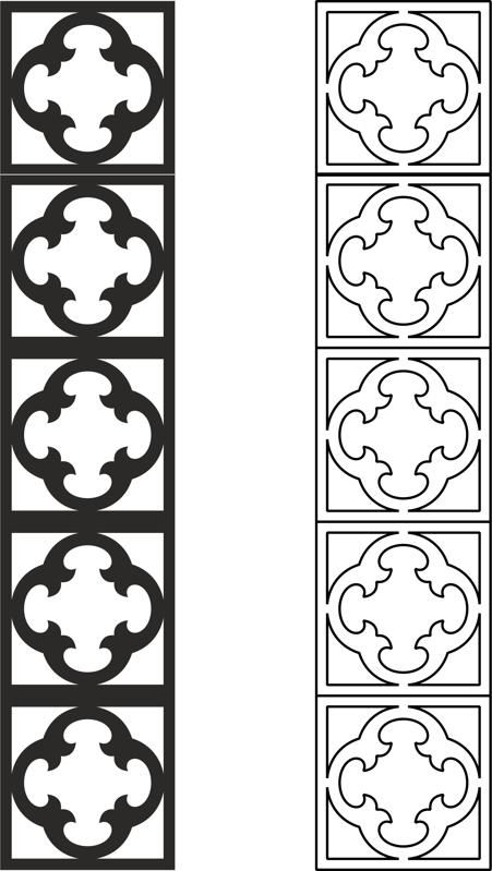طرح الگوی پارتیشن مشبک حک شده بردار - carved lattice partition pattern vector - برای دستگاه CNC چوب و لیزر (سی ان سی)