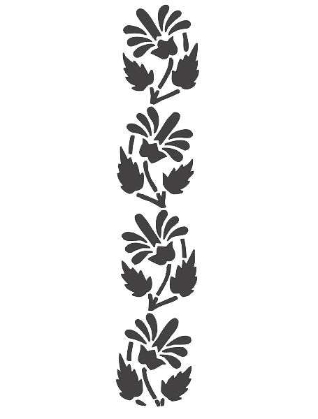 طرح حکاکی گل استنسیل سیلوئت دیوار هنری الگو - carving flower stencil silhouette wall art pattern - برای دستگاه CNC چوب و لیزر (سی ان سی)