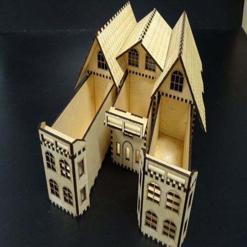 طرح خانه جعبه‌ای برای برش لیزری - casket box house layout for laser cut ve - برای دستگاه CNC چوب و لیزر (سی ان سی)