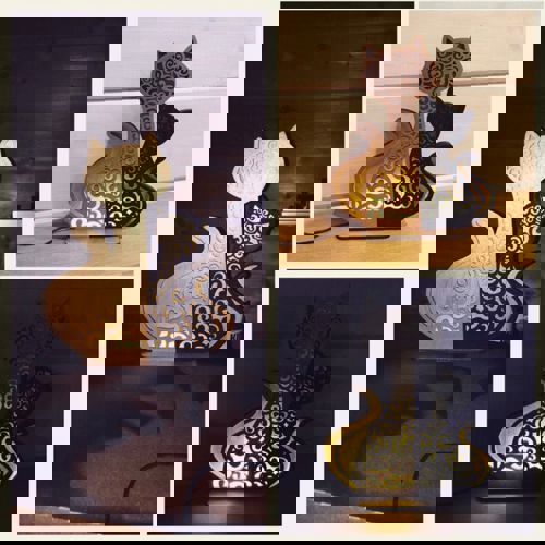 طرح چراغ خواب گربه و بچه گربه دکوراسیون منزل برش لیزری - cat and kitten night light lamp home decor for laser cutting ve - برای دستگاه CNC چوب و لیزر (سی ان سی)