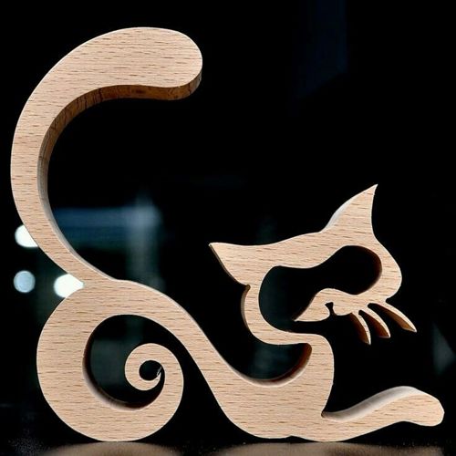 طرح قالب تزئین گربه با روتر cnc برای برش لیزری - cat decoration template cnc router for laser cut - برای دستگاه CNC چوب و لیزر (سی ان سی)