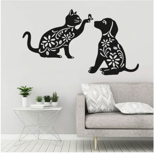 طرح cat-dog-and-butterfly-wall-decor-ve