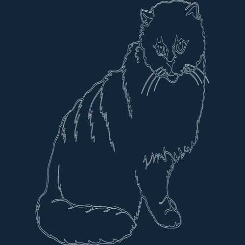 طرح گربه - cat - برای دستگاه CNC چوب و لیزر (سی ان سی)