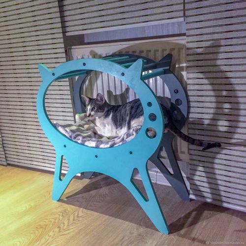 طرح مبل خوابگاه حیوانات برای گربه لیزر - cat lounger pet furniture laser cut ve - برای دستگاه CNC چوب و لیزر (سی ان سی)