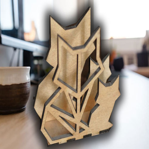 طرح جا دستمال گربه ای استند دستمال گربه برش لیزری - cat napkin holder cat napkin stand laser cutting - برای دستگاه CNC چوب و لیزر (سی ان سی)