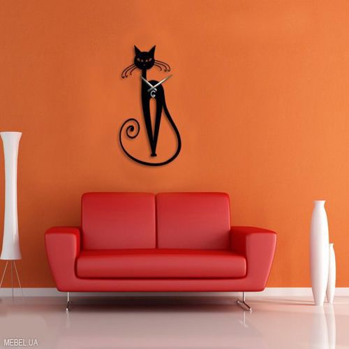 طرح ساعت دیواری گربه‌ای - cat wall clock ve - برای دستگاه CNC چوب و لیزر (سی ان سی)