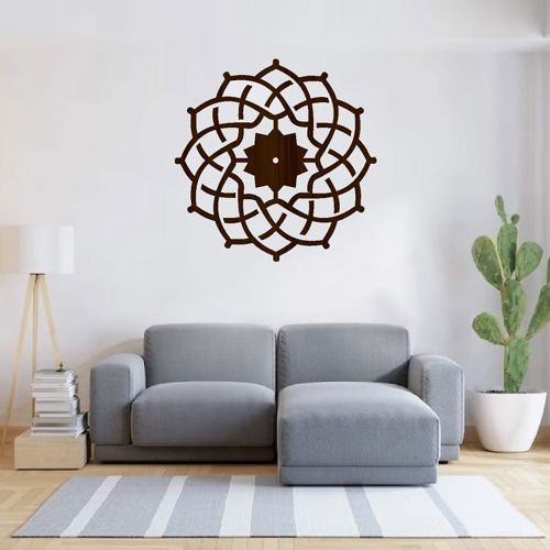 طرح ساعت دیواری طرح گره سلتیک برش لیزری - celtic knot wall clock laser cut ve - برای دستگاه CNC چوب و لیزر (سی ان سی)
