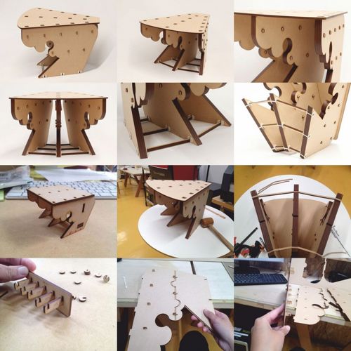 طرح صندلی کومود - chair kumode ve - برای دستگاه CNC چوب و لیزر (سی ان سی)