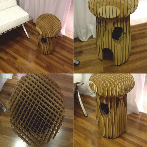 طرح صندلی قارچ - chair mushroom - برای دستگاه CNC چوب و لیزر (سی ان سی)