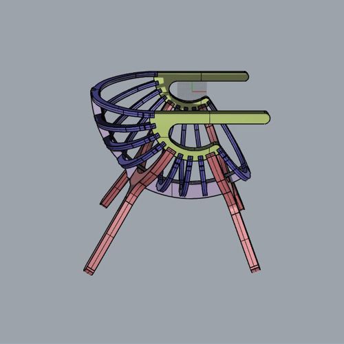 طرح صندلی پوسته پا - chair shell 4 legs - برای دستگاه CNC چوب و لیزر (سی ان سی)