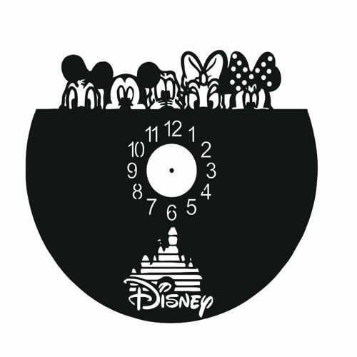 طرح ساعت دیواری صفحه گرافی وینیل چاسیکی لیزر - chasiki vinyl record wall clock laser cutting ve - برای دستگاه CNC چوب و لیزر (سی ان سی)