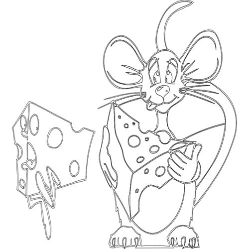 طرح پنیر و موش - cheese and rat - برای دستگاه CNC چوب و لیزر (سی ان سی)