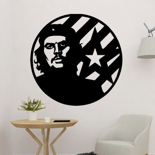 طرح ساعت دیواری صفحه وینیل چه گووارا لیزری - che guevara vinyl record wall clock laser cut ve - برای دستگاه CNC چوب و لیزر (سی ان سی)