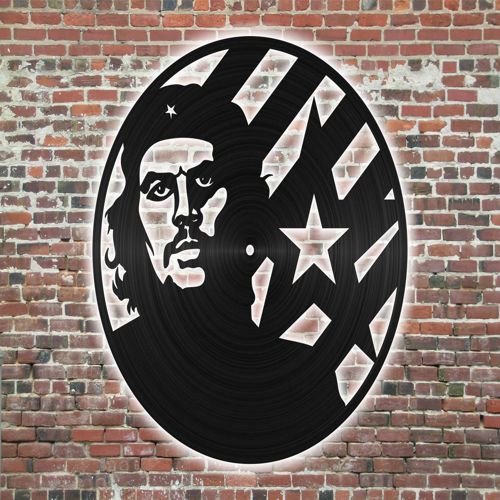 طرح ساعت دیواری چگوارا لیزری - che guevara wall clock for laser cut ve - برای دستگاه CNC چوب و لیزر (سی ان سی)