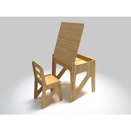 طرح میز کودک با صندلی میلی متر - children desk with a chair 12mm - برای دستگاه CNC چوب و لیزر (سی ان سی)