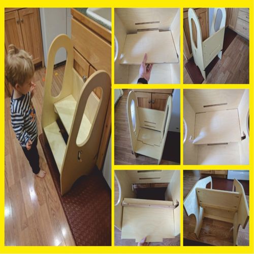طرح صندلی نردبان کودکان عکس - children ladder chair - برای دستگاه CNC چوب و لیزر (سی ان سی)