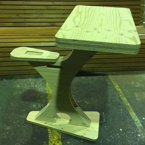 طرح میز چوبی کودکان با نیمکت صندلی - children wooden desk with bench seat - برای دستگاه CNC چوب و لیزر (سی ان سی)
