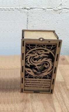 طرح جعبه بسته‌بندی بطری اژدهای چینی برش لیزری قالب - chinese dragon bottle packaging box laser cut template ve - برای دستگاه CNC چوب و لیزر (سی ان سی)