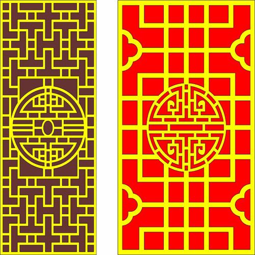 طرح صفحه نمایش پارتیشن چینی برای برش لیزری - chinese partition screen for laser cutting - برای دستگاه CNC چوب و لیزر (سی ان سی)