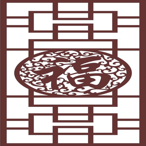 طرح دیوار بافت دار چینی برای برش لیزری - chinese textured wall pattern art for laser cutting - برای دستگاه CNC چوب و لیزر (سی ان سی)