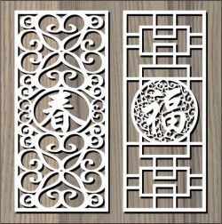 طرح الگوی دیوار بافت دار چینی برای برش لیزر cnc - chinese textured wall pattern for laser cut cnc ve - برای دستگاه CNC چوب و لیزر (سی ان سی)
