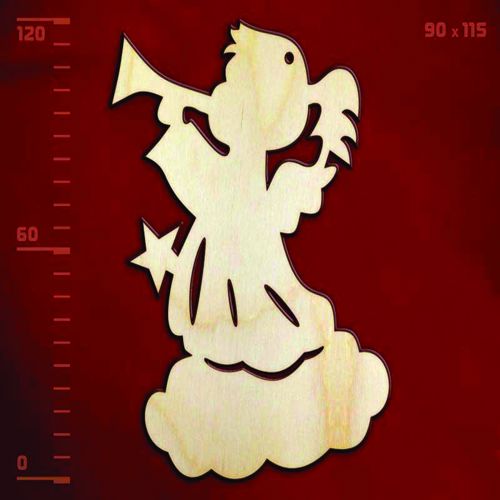 طرح فرشته کریسمس با شیپور برش لیزری - christmas angel with trumpet laser cut ve - برای دستگاه CNC چوب و لیزر (سی ان سی)