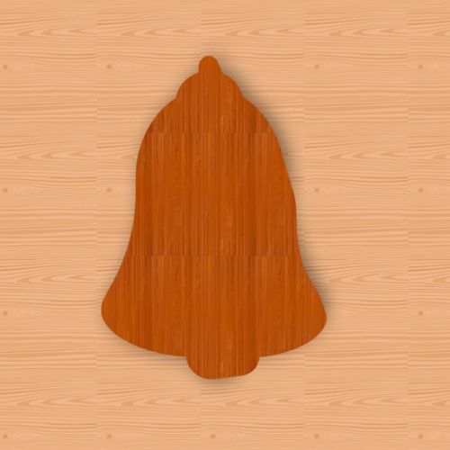 طرح زنگوله برش خورده چوبی شکل برش لیزری - christmas bell wood cutout shape laser cut ve - برای دستگاه CNC چوب و لیزر (سی ان سی)