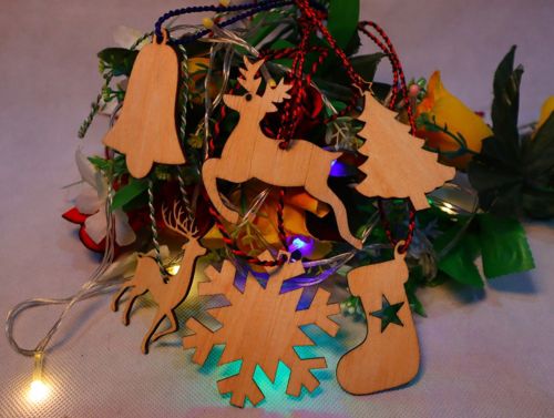 طرح تزئینات کریسمس درخت تزئینات لیزری - christmas decorations tree ornaments laser cut ve - برای دستگاه CNC چوب و لیزر (سی ان سی)