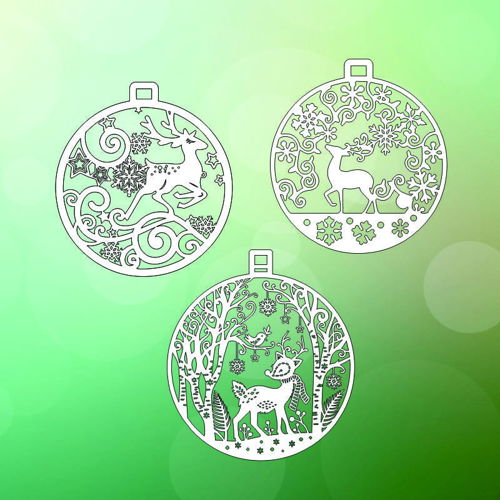 طرح گوزن کریسمس تزئینی آویز تزئینات برش لیزری - christmas deer decorative hanging ornaments laser cut ve - برای دستگاه CNC چوب و لیزر (سی ان سی)