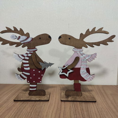 طرح تزئینات خرمایی کریسمس لیزری - christmas fawn decoration laser cut ve - برای دستگاه CNC چوب و لیزر (سی ان سی)