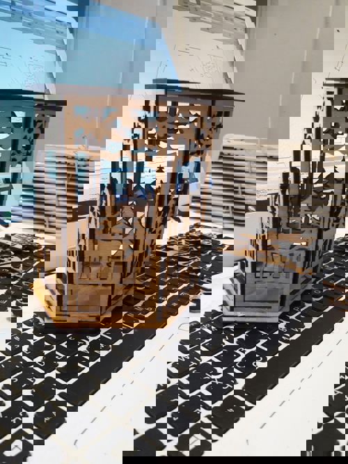 طرح چراغ کریسمس چراغ شب فانوس گوزن تخته سه لایه برش لیزری - christmas lamp night light deer lantern 3mm plywood laser cut ve - برای دستگاه CNC چوب و لیزر (سی ان سی)