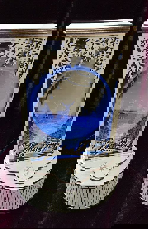 طرح چراغ تزئینی لامپ تخته چندلا شیشه میلی متری برش لیزر میلی متری - christmas light decoration lamp plywood 3mm glass 1mm laser cut ve - برای دستگاه CNC چوب و لیزر (سی ان سی)