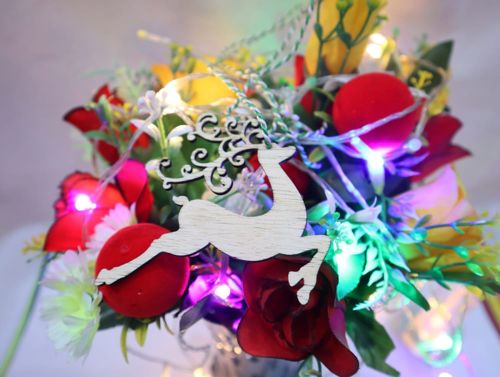 طرح کریسمس گوزن تزئینی لیزر - christmas reindeer ornament laser cut - برای دستگاه CNC چوب و لیزر (سی ان سی)