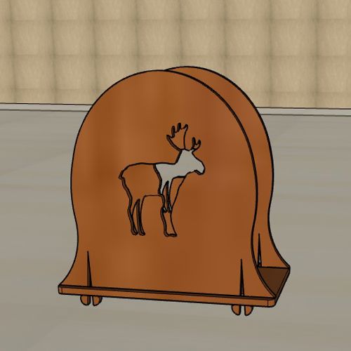 طرح جا دستمال کاغذی طرح گوزن شمالی کریسمس لیزری - christmas reindeer wood napkin holder laser cut - برای دستگاه CNC چوب و لیزر (سی ان سی)